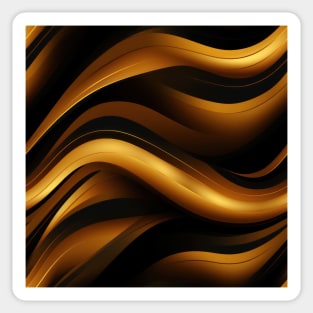 Golden Harmony: Abstract Stripes in Luxe Gold Sticker